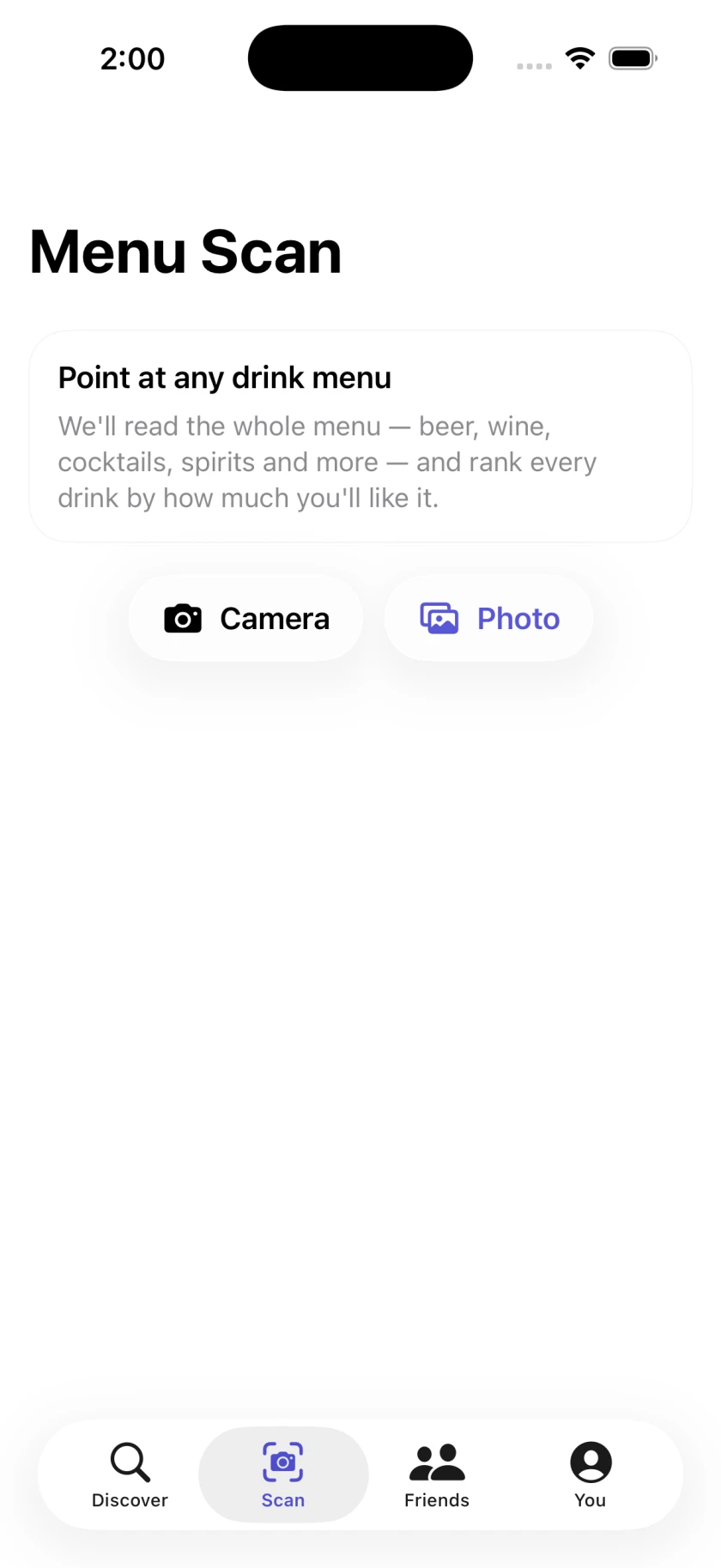 Scan a menu